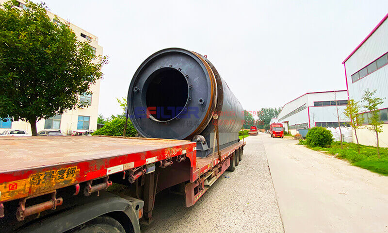 利菲爾特廢輪胎裂解設備裝車發貨